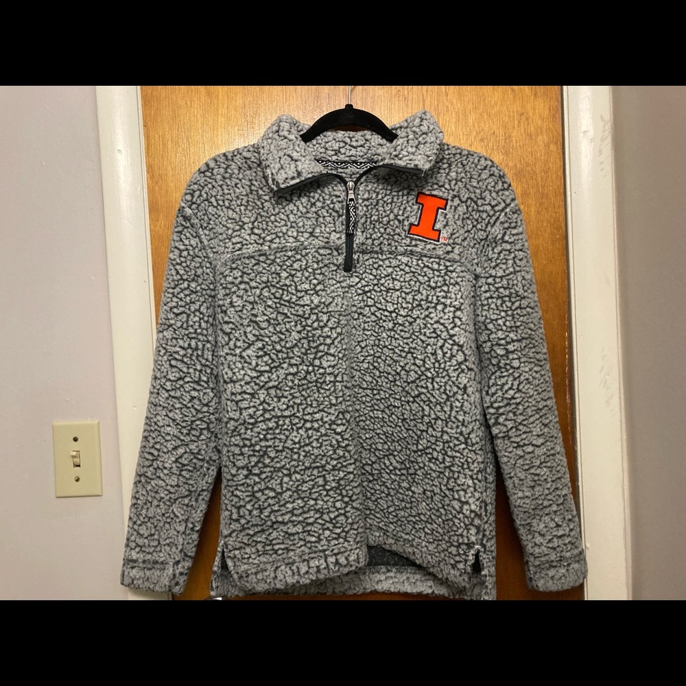 Womens gray Illinois Fighting Illini Pullover Zip Jacket